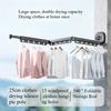 Wall Mount Folding Clothes Drying Rack With Retractable Extension Pole Reusable 3-Fold Clothes Drying Rack Home Space Saver