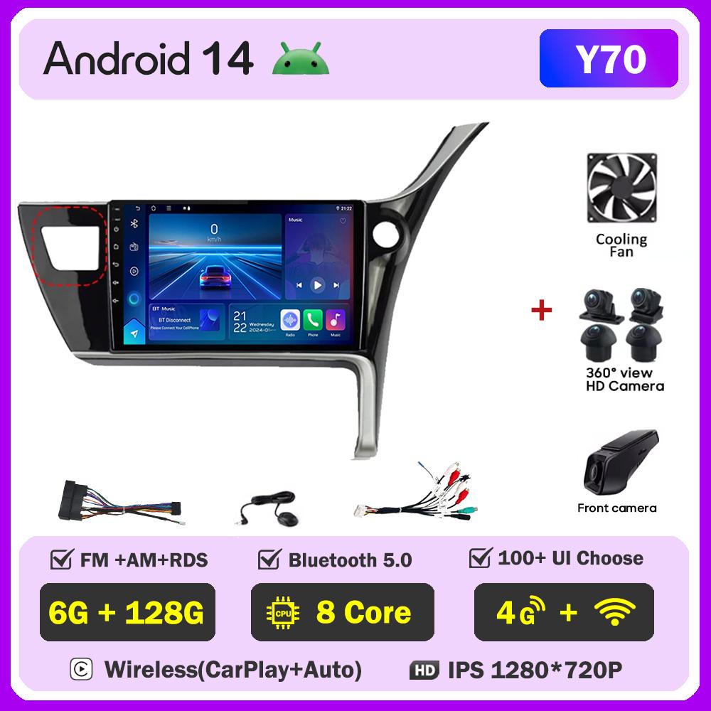 Pentru Toyota Corolla 11 Auris RHD 2017 - 2018 Player Radio Auto Ecran Carplay Auto Autoradio Mirror Link Sisteme Auto Inteligente