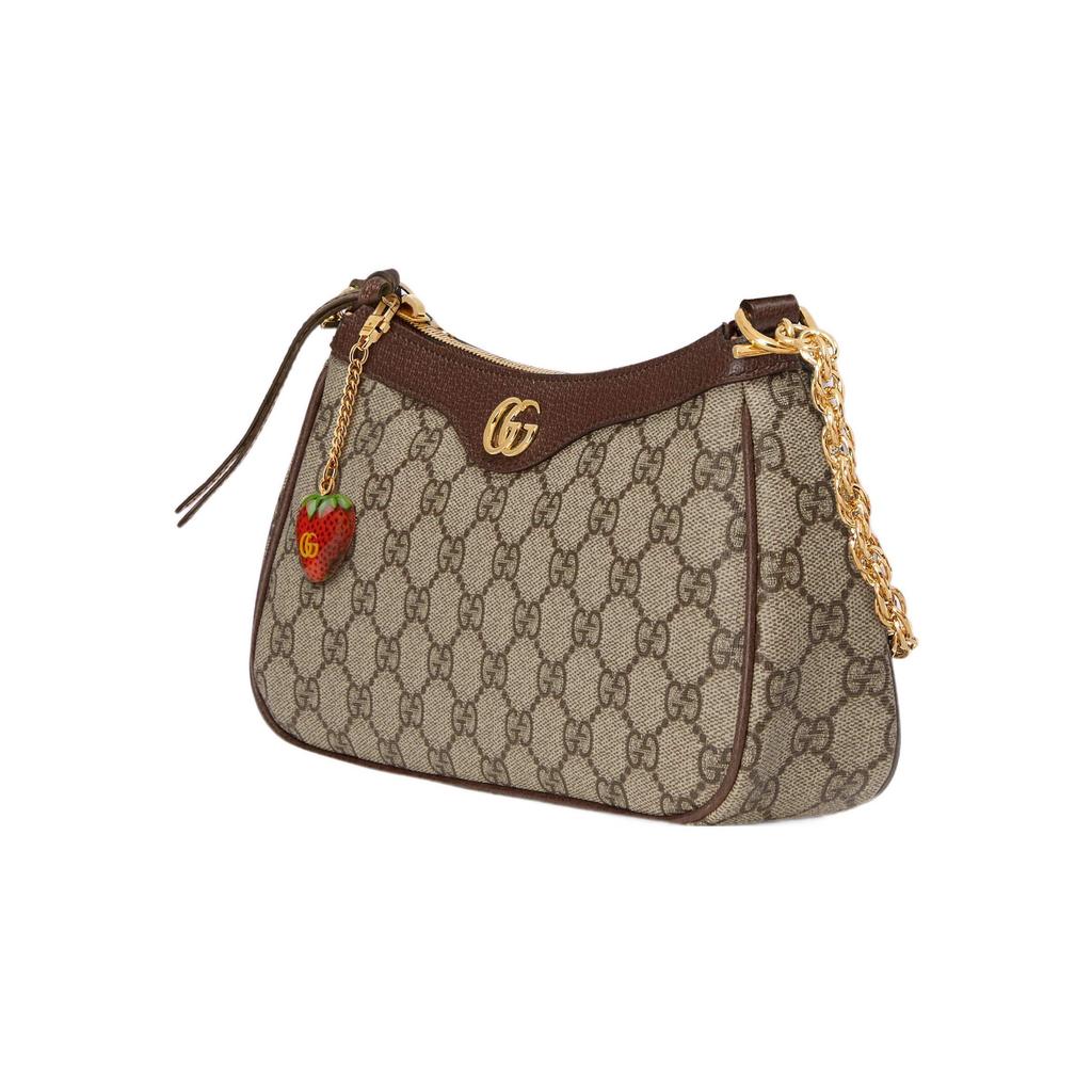 Gucci Ophidia GG Small Handbag Beige/Ebony Supreme Women Shoulder_bags Tan 735132-FABLE-9442