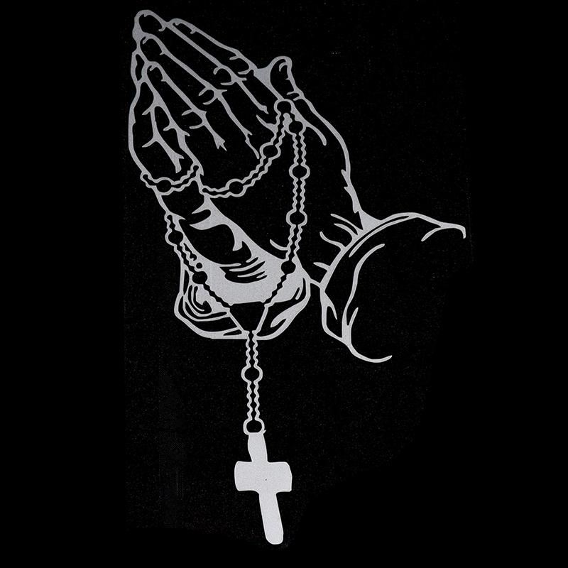 Pearl Rosary God Jesus Christ Crown Car Sticker Vinyl Truck Window Bumper Decal