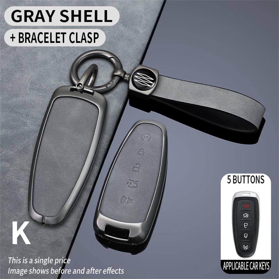 

Чехол для автомобильного ключа с дистанционным управлением, чехол, держатель для брелока для Ford Focus C-Max Explorer Escape Kuga Taurus C Max, брелок для ключей, брелок для ключей серый