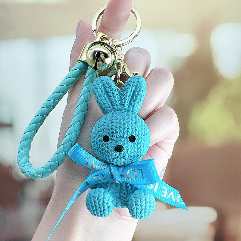 

Плетеный из смолы брелок-бабочка с кроликом - Милый мультяшный кулон-кукла в подарок