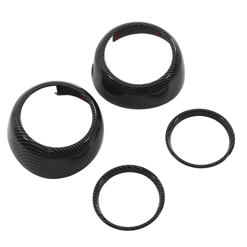 4pcs Carbon Fiber Style Door Midrange Speaker Cover Trims for Cooper Hatchback F55 F56 F57 2014‑2021