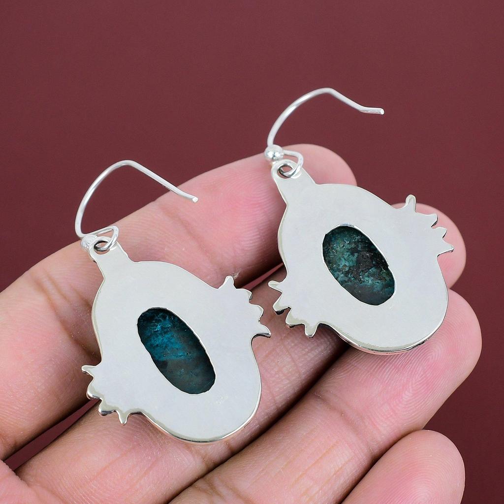 Tibetan Turquoise Earring Natural Gemstone Earrings 925 Sterling Silver Earring Handmade Jewelry Antique Earring Gifts For Mom Women Earring