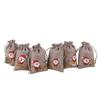 10Pcs Christmas Linen Gift Bag Santa Claus Jewelry Chocolate Candy Storage Gift Bag for Children Christmas Party