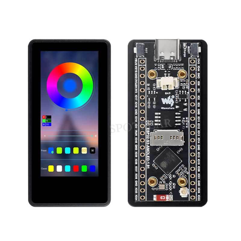 ESP32-S3 Entwicklungsboard mit 1,91" AMOLED Touch-Display, SD-Kartensteckplatz und 6-Achsen-Sensor, Arduino-kompatibel