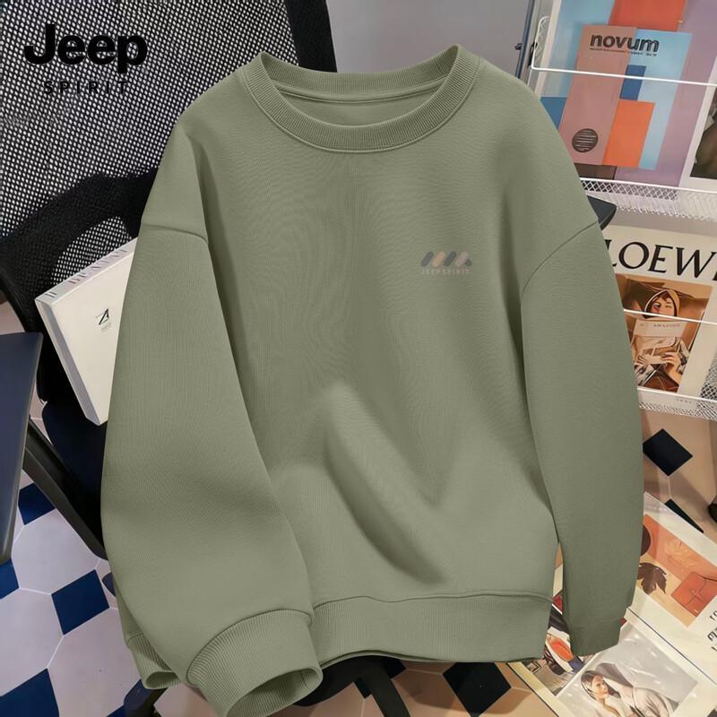 JEEP SPIRIT Men's Round Neck Pullover Sweatshirt
