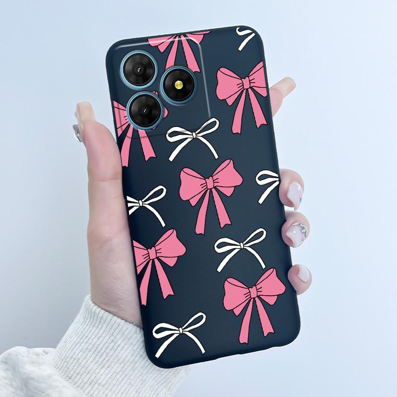 For Oscal Flat 2 2C Case Cute Love Rabbit Black Soft Silicone Protective Back Cover For Blackview Oscal Flat 2 2C Phone Cases