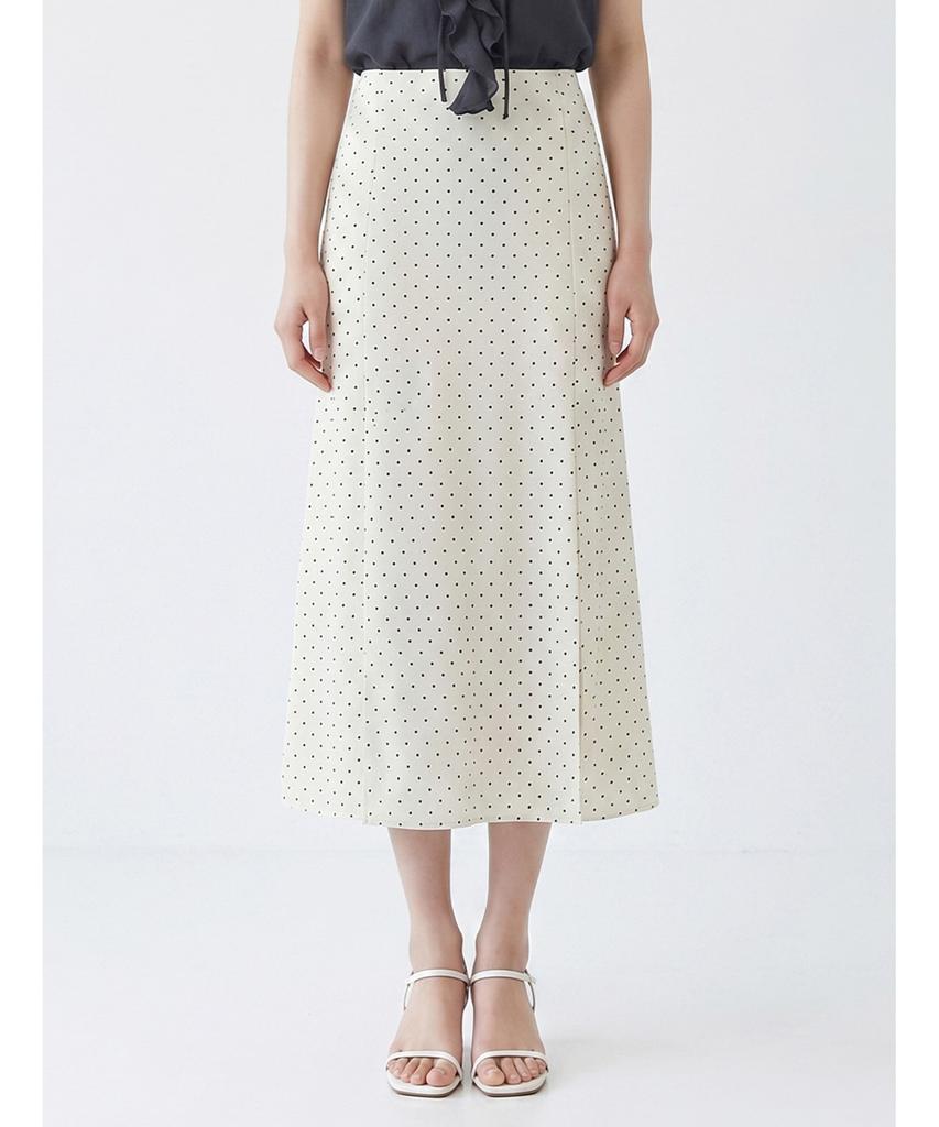 Poebeo21 Dot Banding Flare Long Skirt (Ftdbsk002)