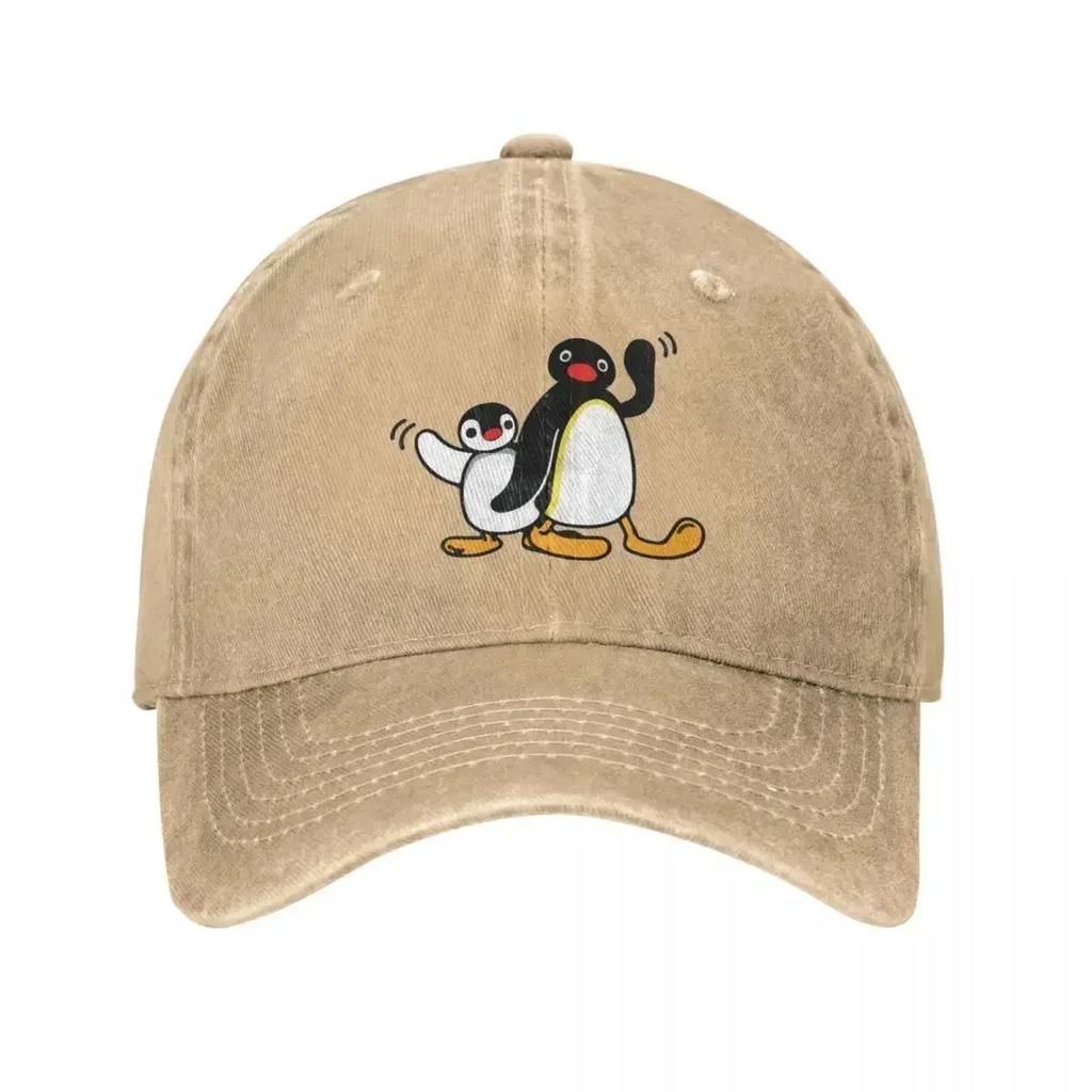 Pingu Unisex WoUnisex Baseball Cap Penguin Distressed Denim Washed Hats Cap Classic Outdoor Running Golf Adjustable Snapback Cap