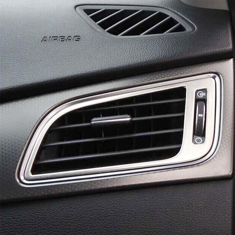 Matte Silver For Hyundai Sonata 2015 2016 2017 Accessories Car Dashboard Air Conditioner Outlet AC Vent Frame Cover Trim