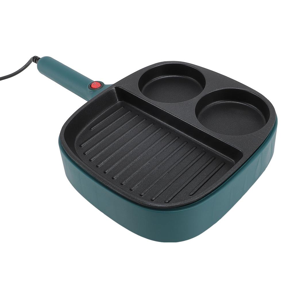 Nonstick Breakfast Frying Pan 2 Section Steak and Egg Frying Pan Divided Grill Pan with Long Handle