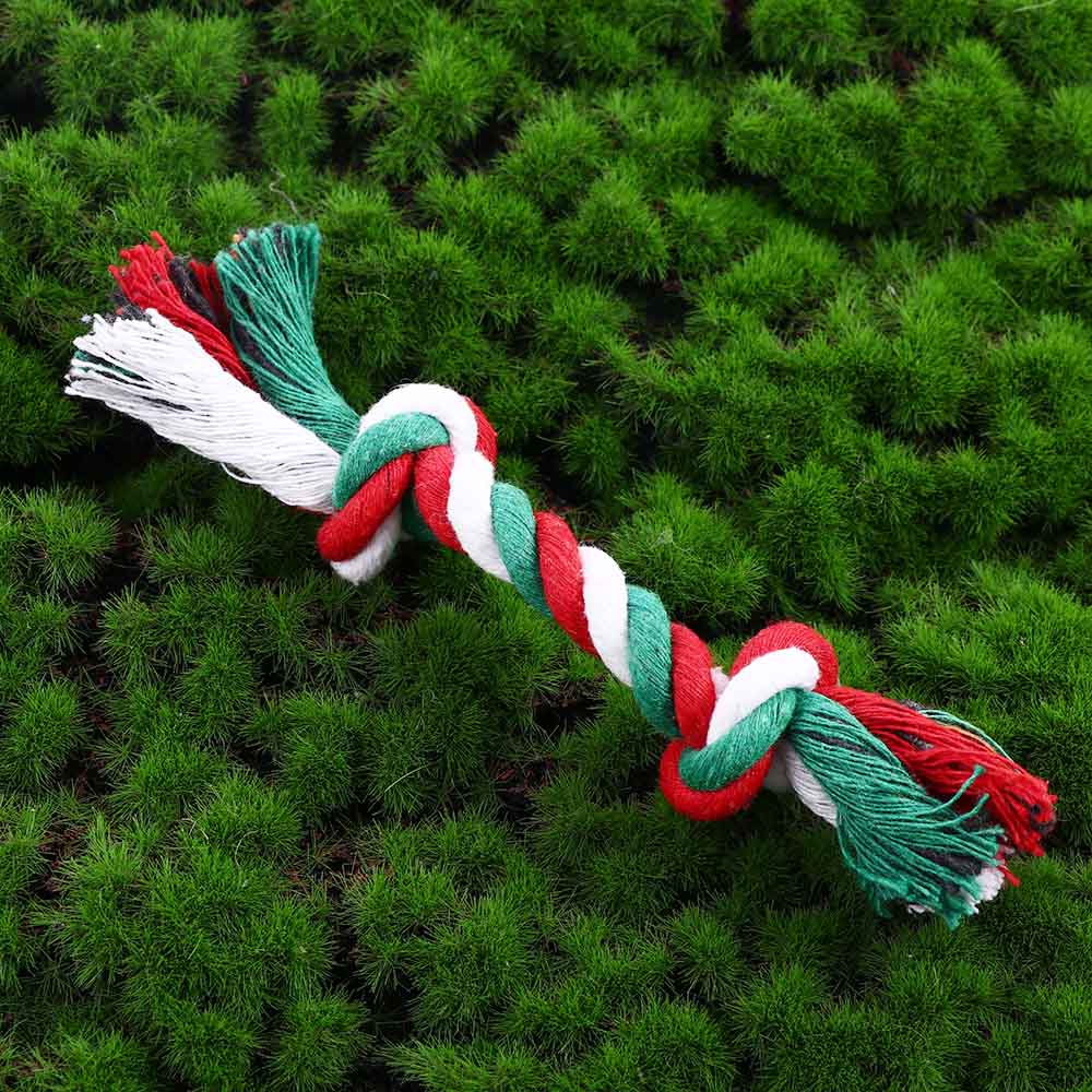 Braided Colorful Washable Bite Resistant Pet Chew Rope Teeth Cleaning Bone Rope Dog Molar Toy