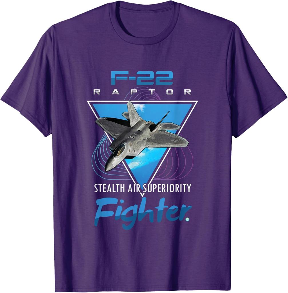 F22 Raptor Stealth Fighter Jet pattern design100 cotton summer Oneck short sleeve casual printed mens Tshirt