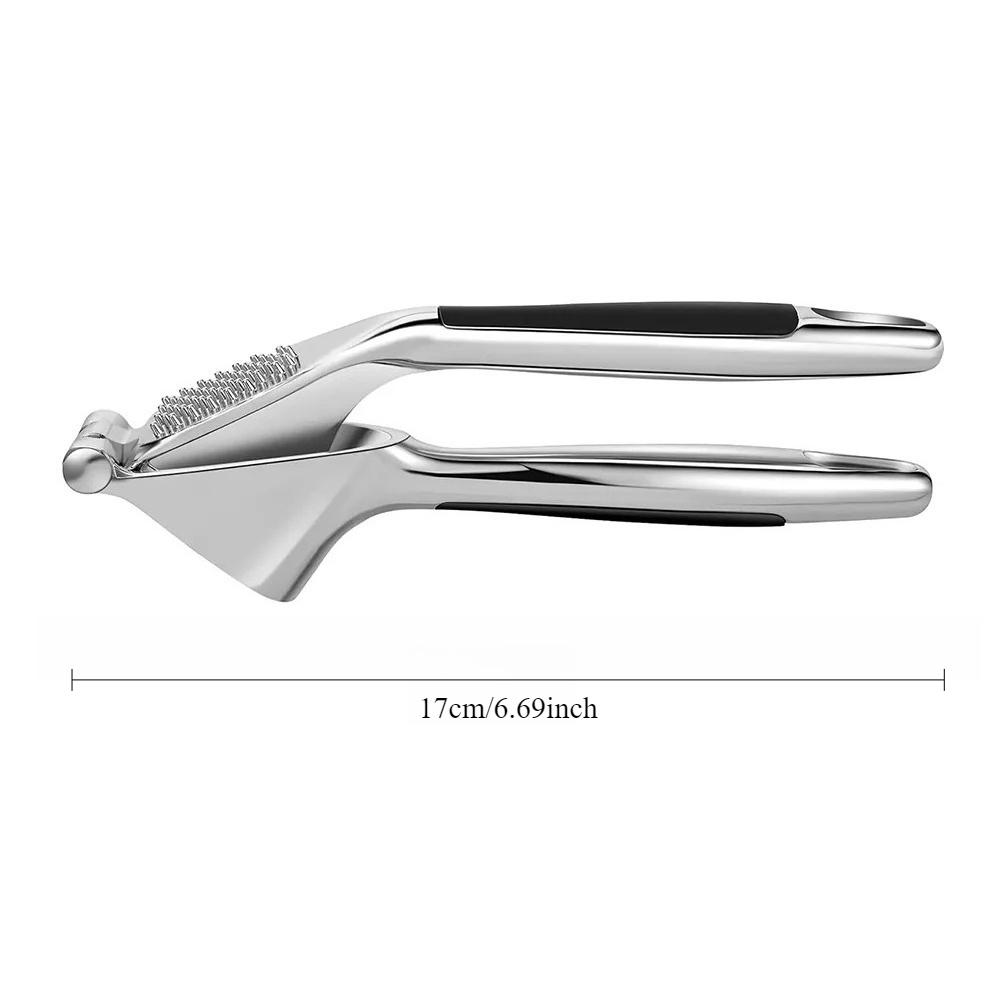 Garlic Press Soft, Squeezable Handle Easy To Squeeze and Clean Zinc Alloy Garlic Chopper and Manual Garlic Press Are Reusable