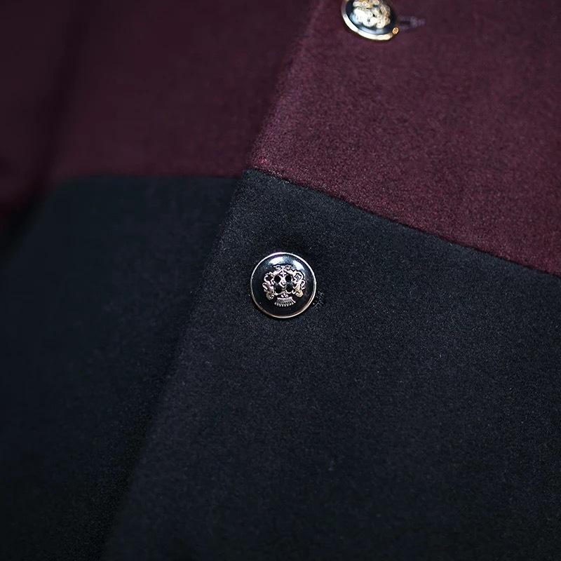 Spring and Autumn Men's Woolen Coat Qinggu Collar Suit Collar Middle-aged Woolen Match Men's Coat Thin Trench Coat