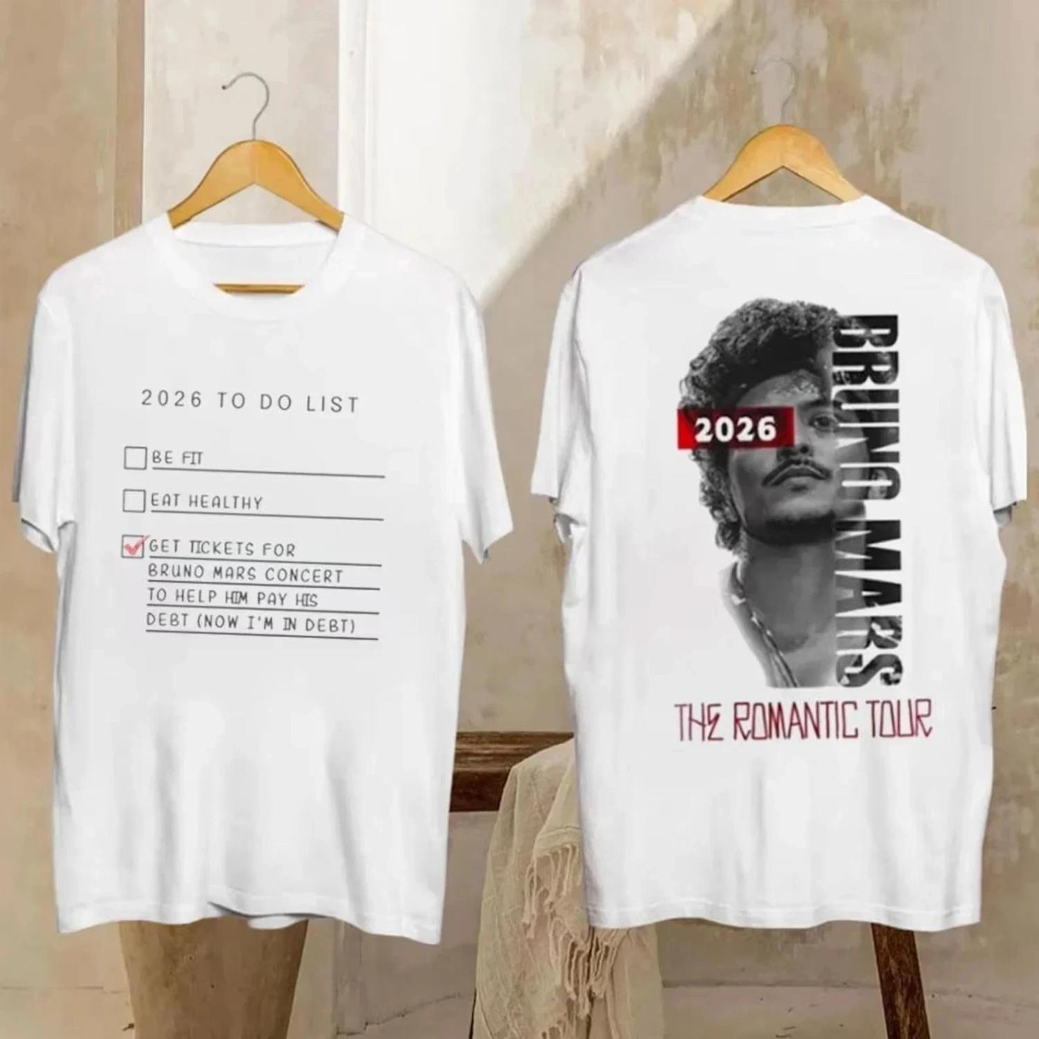 

Bruno Mars Album Theme Double-sided Pop Music Fan T-shirt Daily Outdoor Retro Men s and Women s T-shirt Fan Print T-shirt XXXXXL чорний