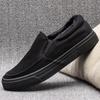 Men's Winter Fleece-Lined Canvas Loafers - Slip-On, Warm Casual Shoes