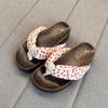 2025 New Thick Bottom Heightened Slope Heel Flip-flops Summer Polka Dots Versatile Not Tired Feet Beach Pinch Feet Cool Slippers Women