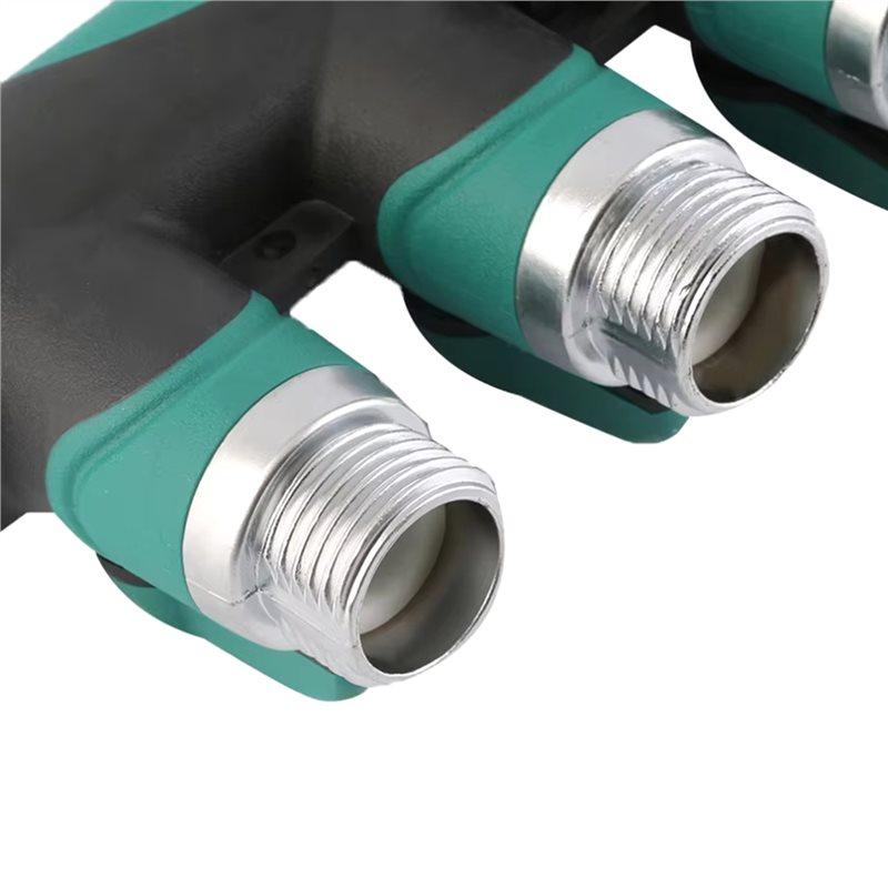 SHGO-Garden Hose 3/4" 4-Way Tap Connector Pipe Splitter Plastic Drip Irrigation Water Connection Agricultural New EU Plug