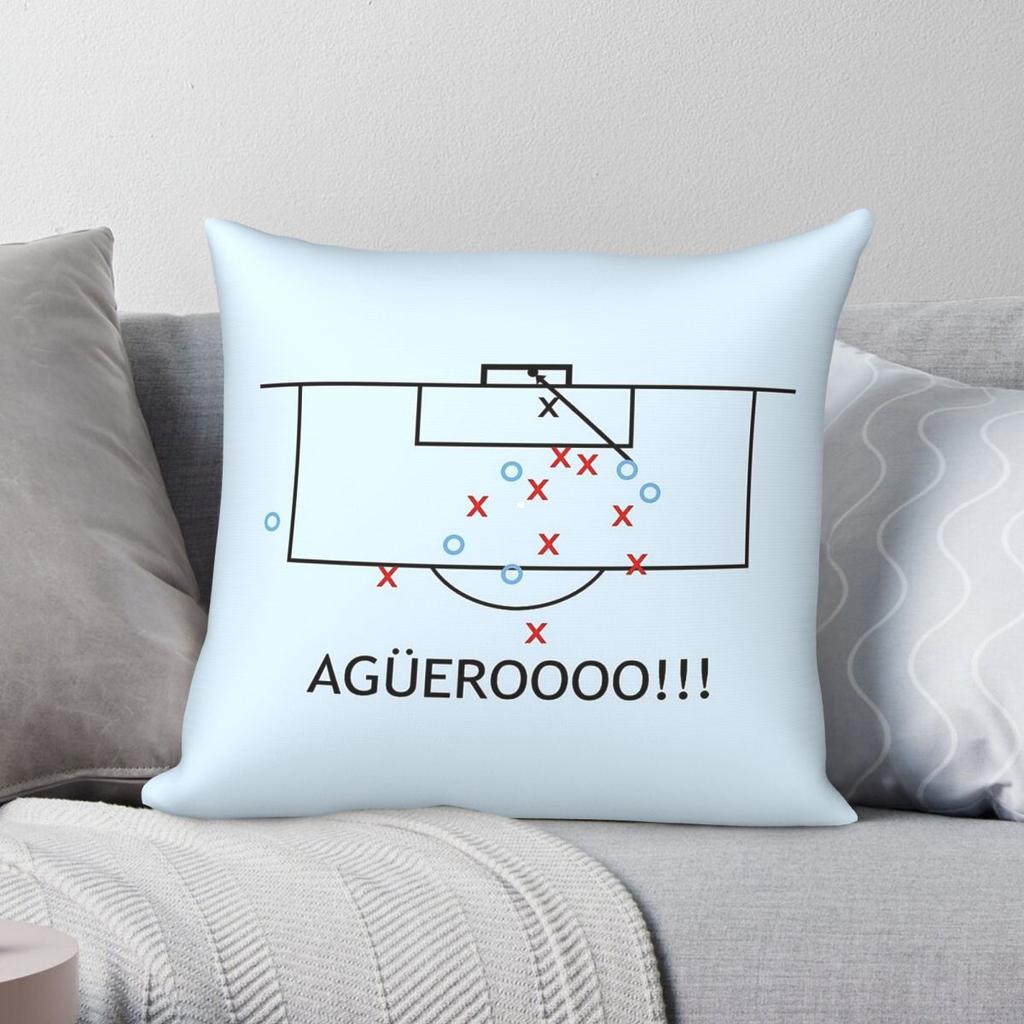 Sergio Agero Winning Goal Square Pillowcase Polyester Linen Velvet Creative Zip Decor Throw Pillow Case Home Cushion Cover