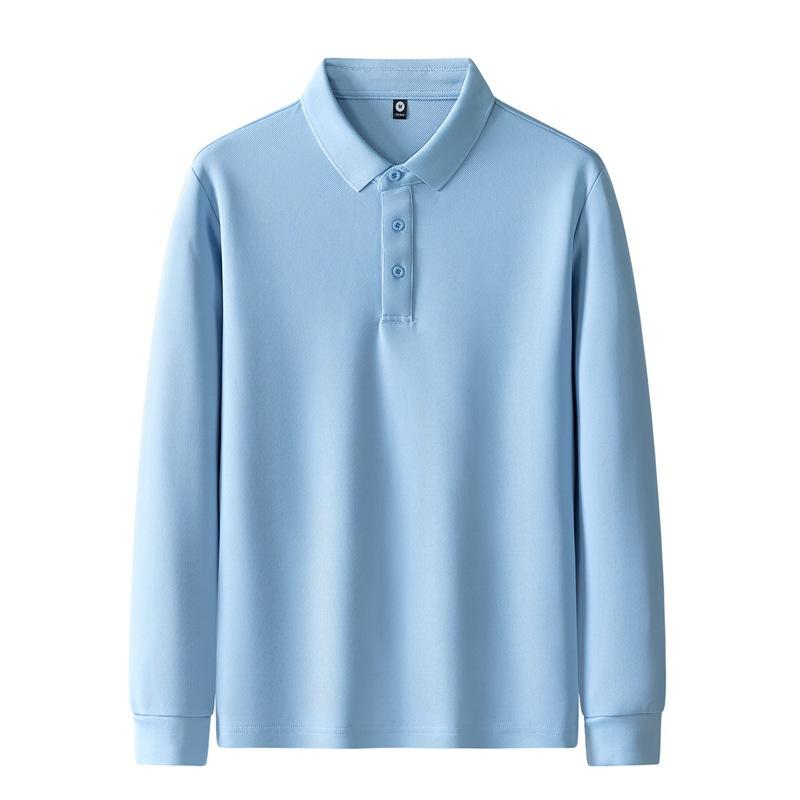 Men's Long Sleeve Polo Shirts Button Casual Work Pullover Shirts Moisture Wicking Lightweight Golf Shirts Regular-Fit Collared Tee Shirt for Men