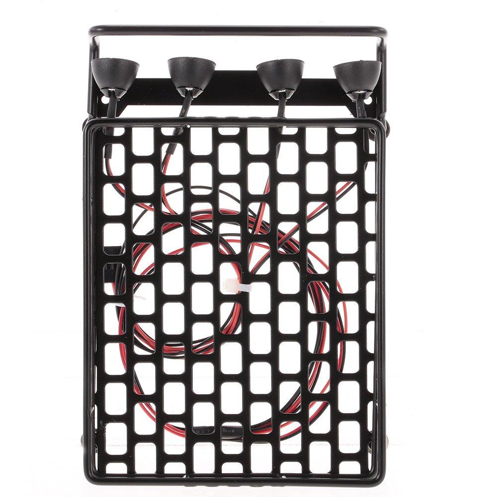 Goolsky Roof RackShelfLuggage Carrier with Light Bar for 110 Scale RC Crawlers, Axial SCX10, D90, 110, Traxxas TRX-4, Tamiya HSP, RC Car Parts