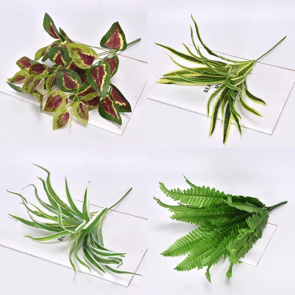 Plant Wall Faux Greenery With Multiple Leaf Types For Home Decoration And Event Backdrops