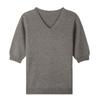 Spring and Summer New V-neck Short-sleeved Knitted Sweater Women's Top Wear Inside and Outside Bottoming Shirt