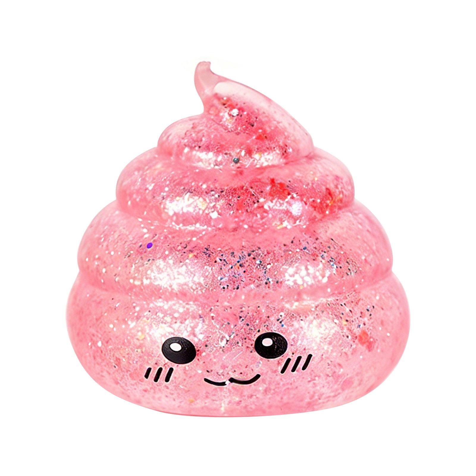 

Glitter Squeeze Dumpling Toy Prank Poop Rising Stress Ball Large Squeezable Sensory Toys Classroom Prizes & Party Favors красный