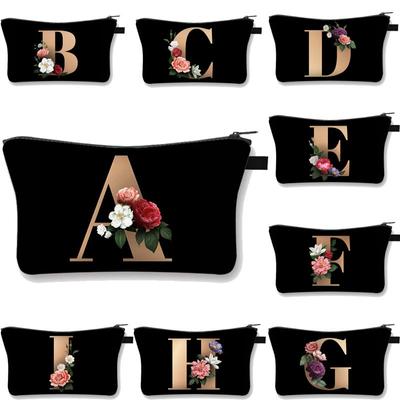 Bolsa de almacenamiento impermeable con nombre y letras, bolsa de cosméticos con impresión, bolsa de aseo portátil