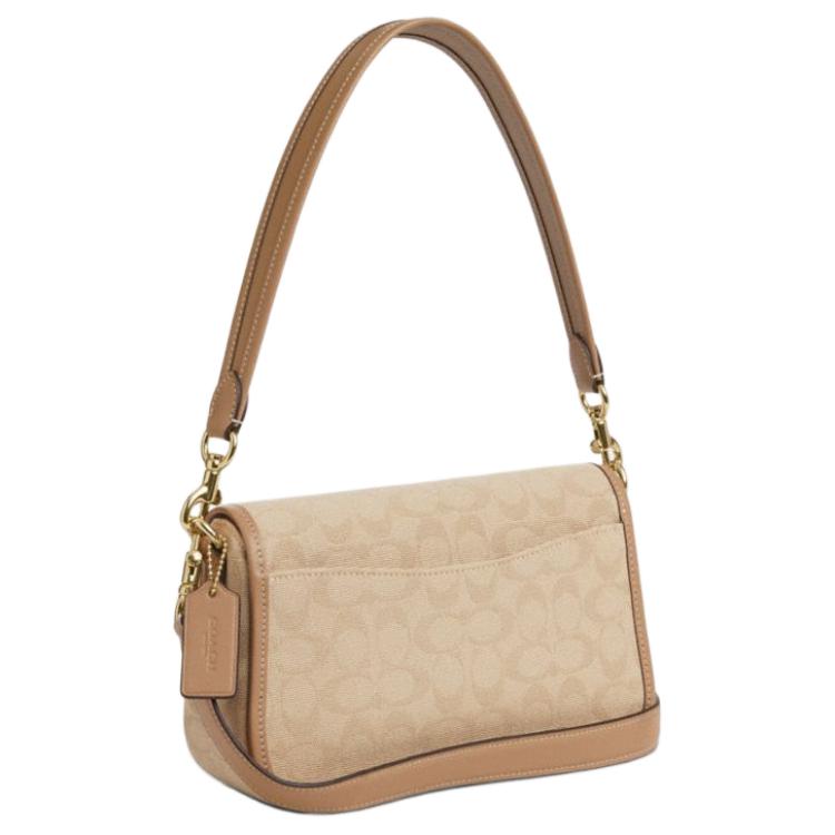 Coach Hadley 25 Monogram Flap Top Handle Crossbody Bag Medium Women Handbags Deep-Natural CAK49-IMLG6