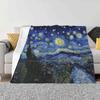 The Starry Night Panorama Fashion Soft Warm Flannel Blanket Vincent Van Gogh Starry Night Panoramic Panorama Nigel Andreola