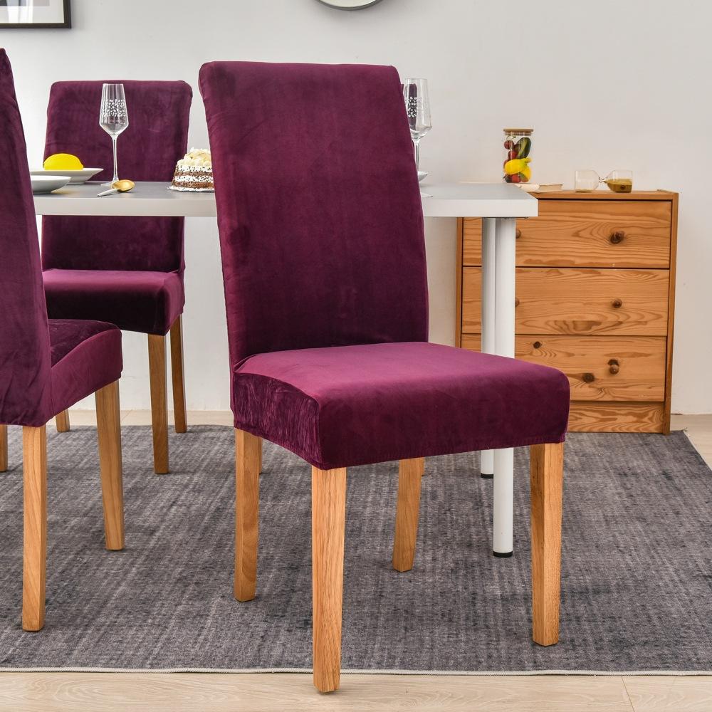 Soft Thick Solid Velvet Fabric Chair Covers Stretch Chair Covers For Dining Room Chair Slipcovers Chair Protectors Covers Dining