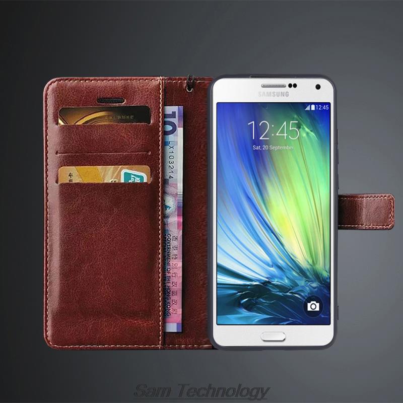 Card Holder Cover Case for Samsung Galaxy A7 2015 A700F A7000 Pu Leather Flip Phone Case Retro Wallet Business Fundas Coque