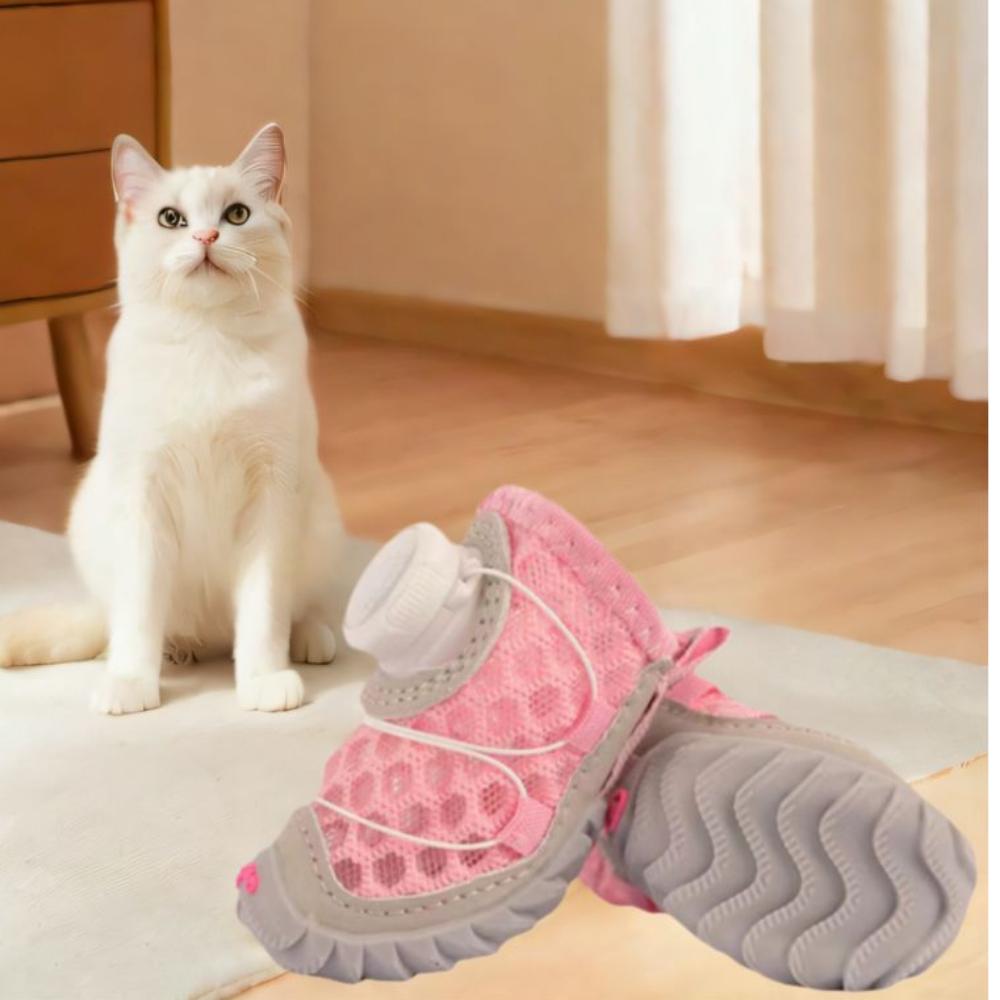 

4pcs/set Breathable Pet Boots Adjustable Dog Footwear Regulable Dog Sneakers Outdoor Walking size 5 чорний