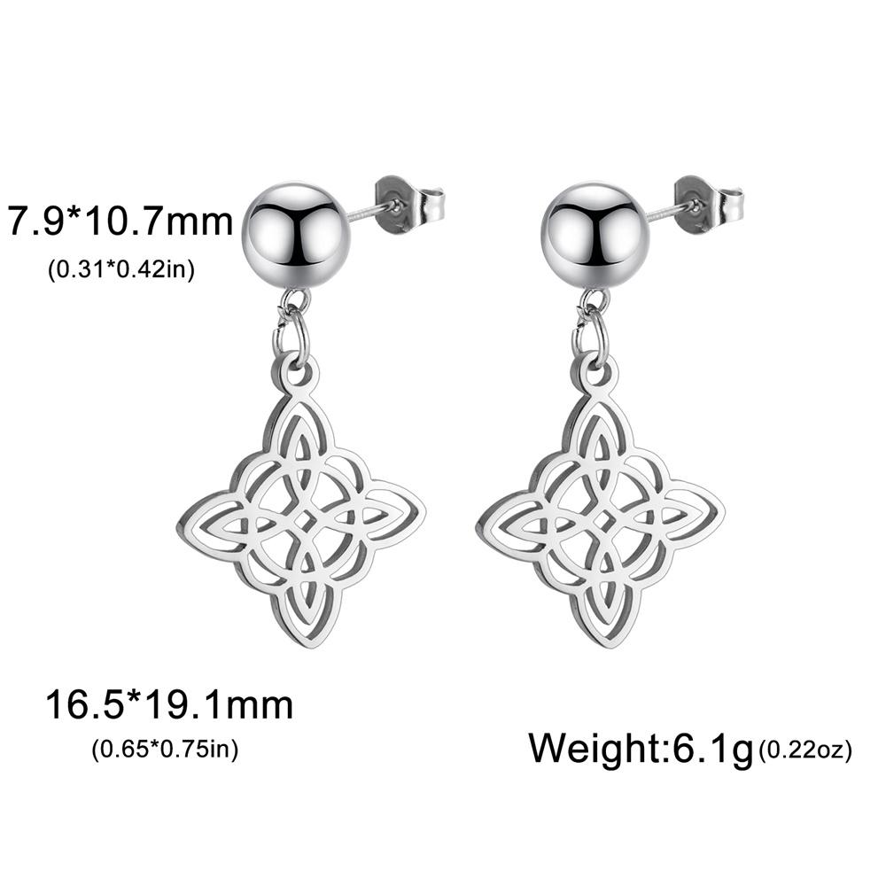 

My Shape Witches Knot Earrings Stainless Steel Stud Earrings Women Witchcraft Drop Earrings Jewelry Celtics Irish Knot Amulet