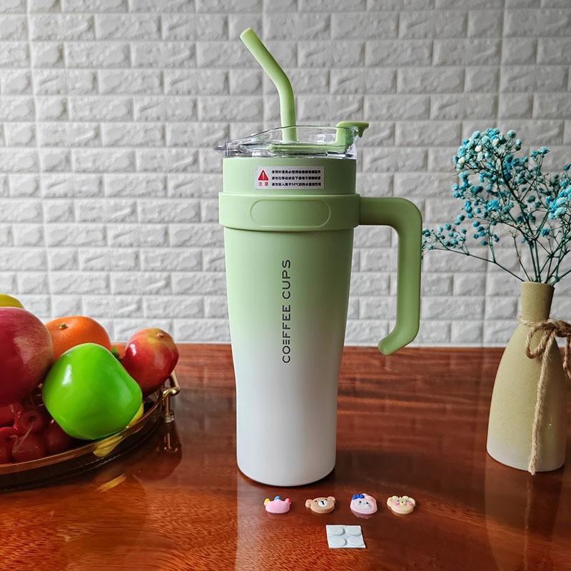 Big Mac Thermal Cup 40oz/1180ml Large Capacity Car Coffee Cup Stainless Steel Insulated Water Bottle Vacuum Flask With Straw