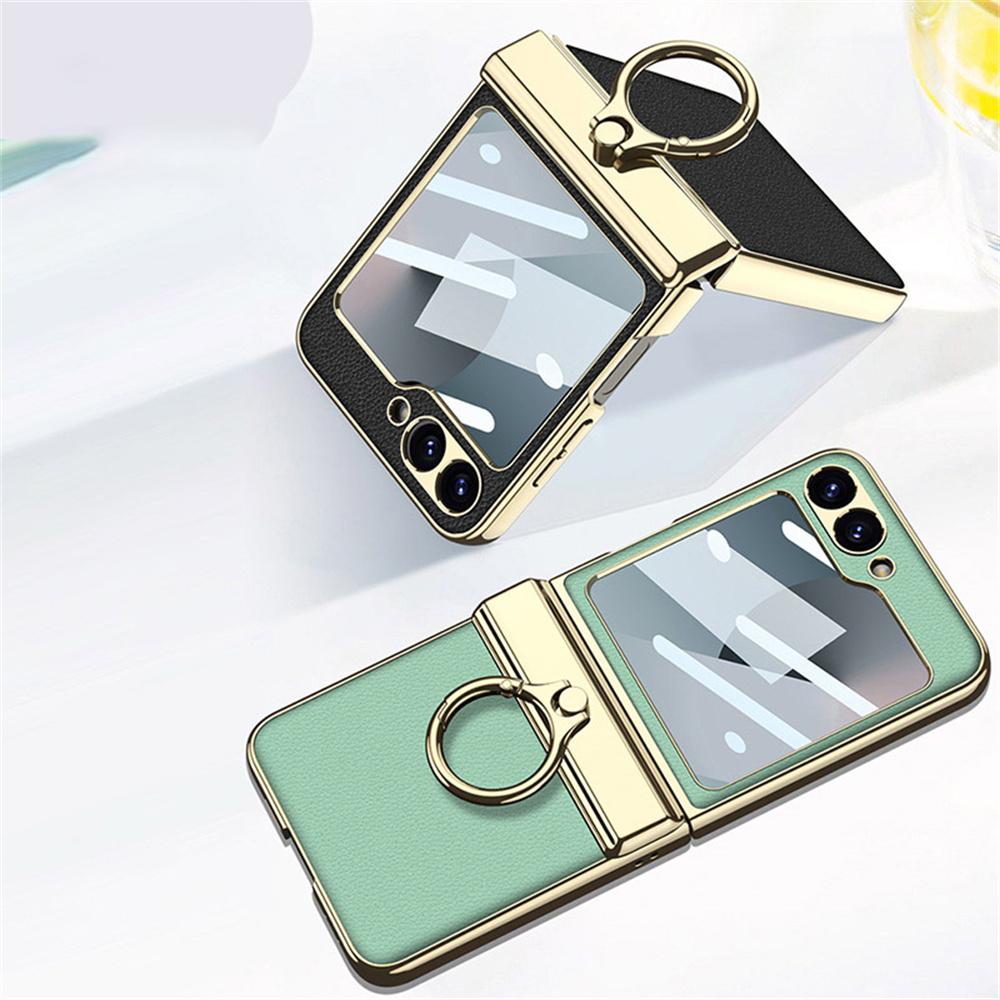 GKK For Samsung Galaxy Z Flip7 FE 5G/Z Flip6 5G Case PC+PU Kickstand Phone Cover