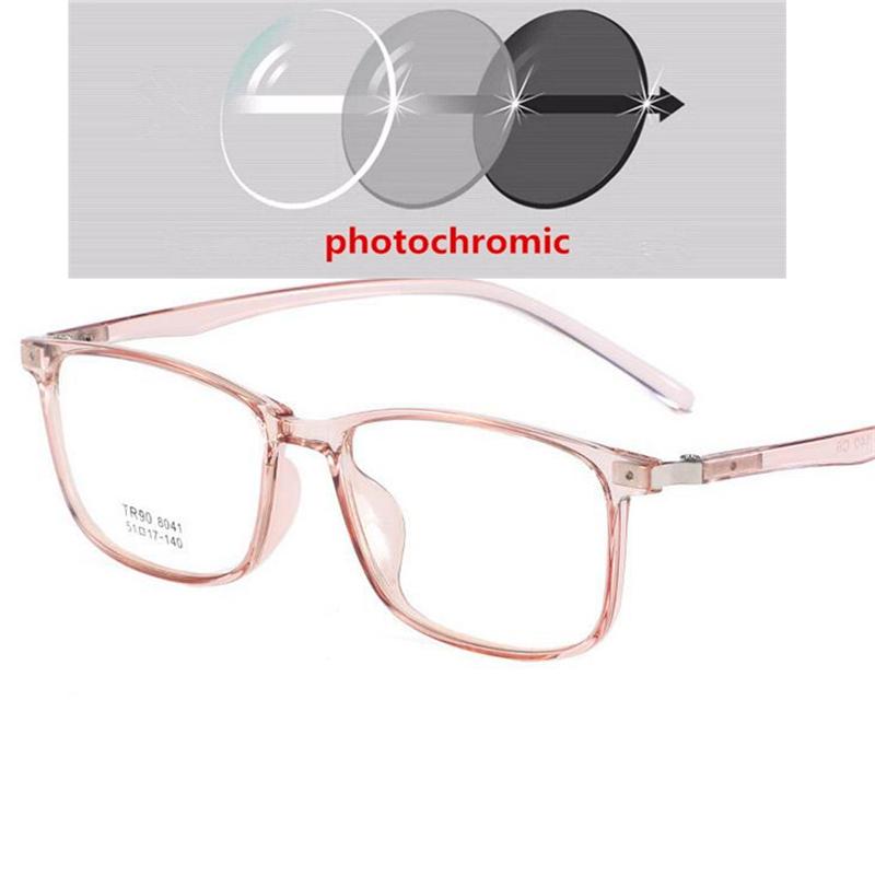 0 -0.5 -0.75 To -6.0 Ultralight  Anti Blue Light Myopes Lunettes Fashion Student Sun Photochromic Square Okulary Korekcyjne