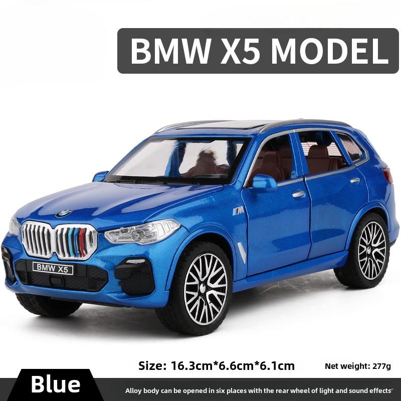 

Металева модель автомобіля BMW X5 Масштаб 1/32 зі звуком та світлом Дитяча іграшка для хлопчика Подарунок на день народження Позашляховик Декор для дому синій