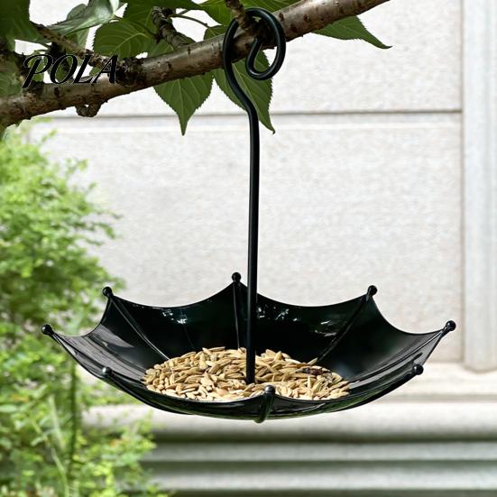 Hanging Garden Decoration Umbrella Bird Feeder Tray, Bath, Vintage Birds Wild Feeding Station Tray for Outdoor, Inverted Umbrellas Feeders,