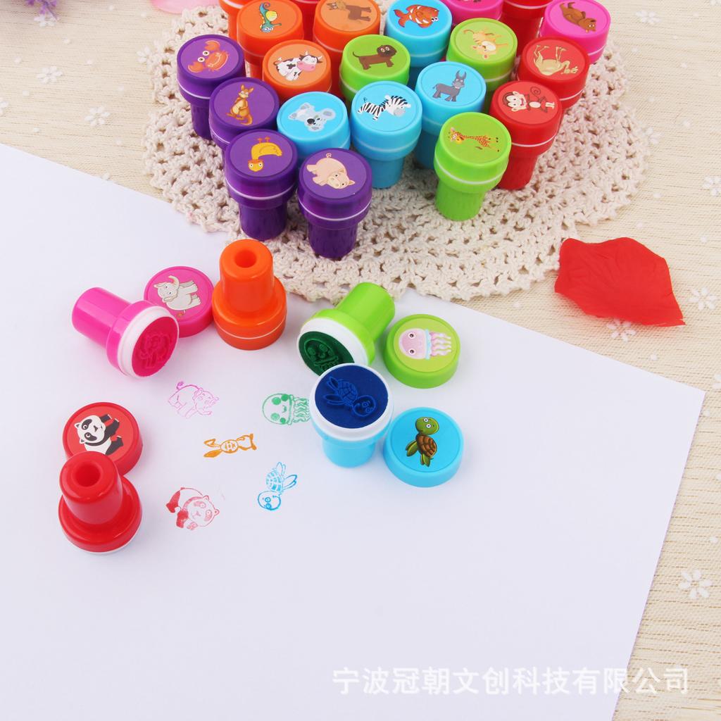 10Pcs Assorted Stamps For Kids Self-Ink Stamps Children Toy Stamps Smiley Face Seal Scrapbooking Diy Painting Photo Album Decor