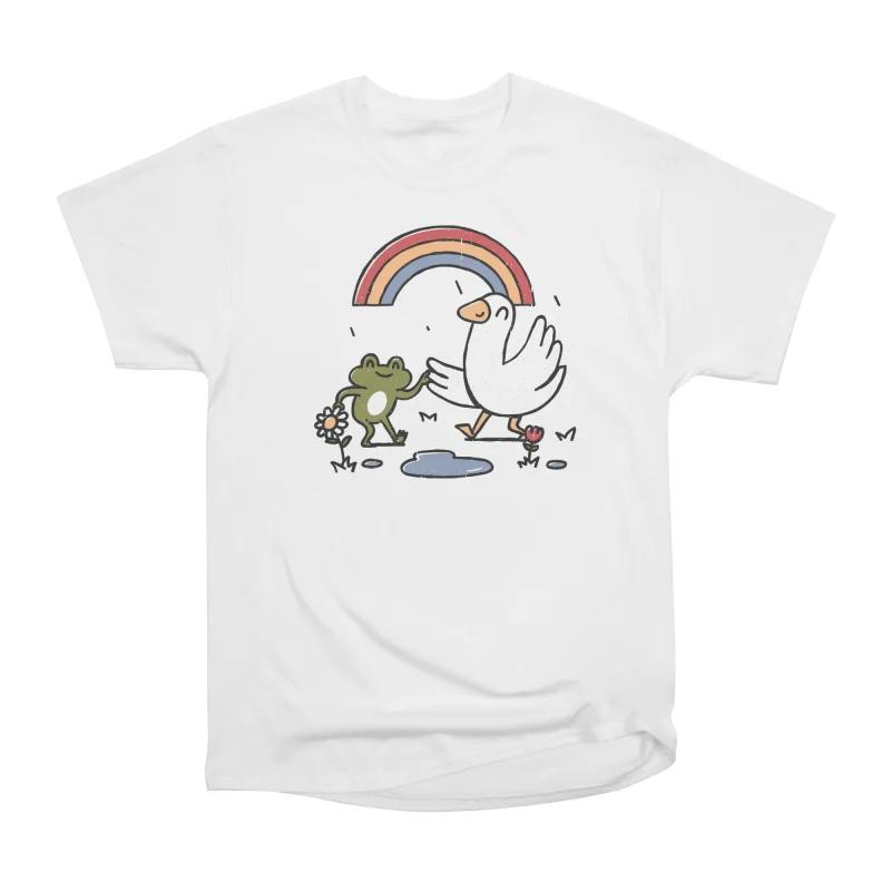 Men Casual Shirts Short Sleeves SPRING DANCES Tees Oversized T-shirts S белый