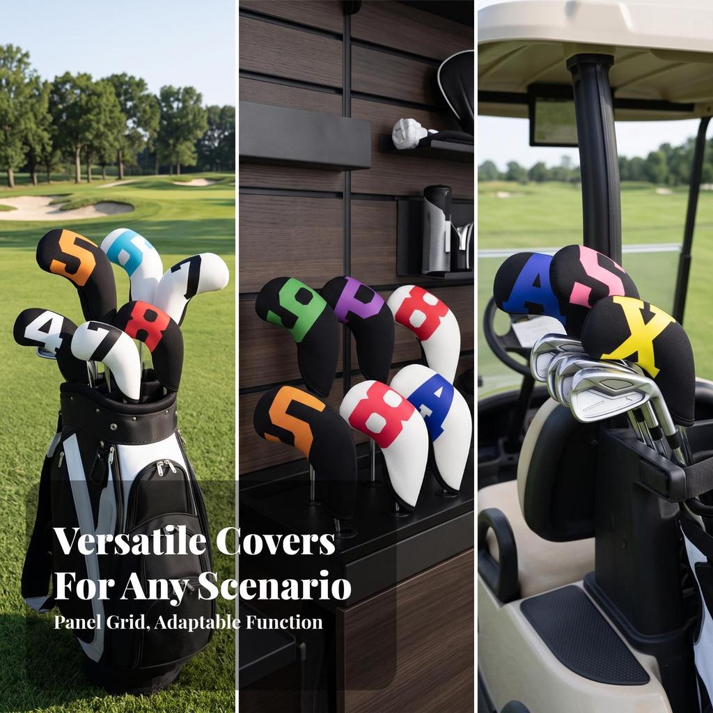 Golf Iron Head Cover Numbered Club Easy to Take on and Off