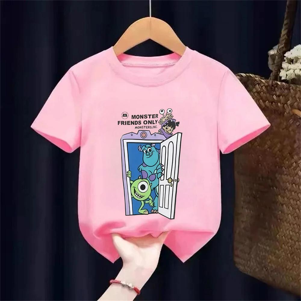 Disney Baby Boys Girls Tees Clothing Fashion Summer T-Shirt Monsters Inc Print Kids Short Sleeve T-Shirt