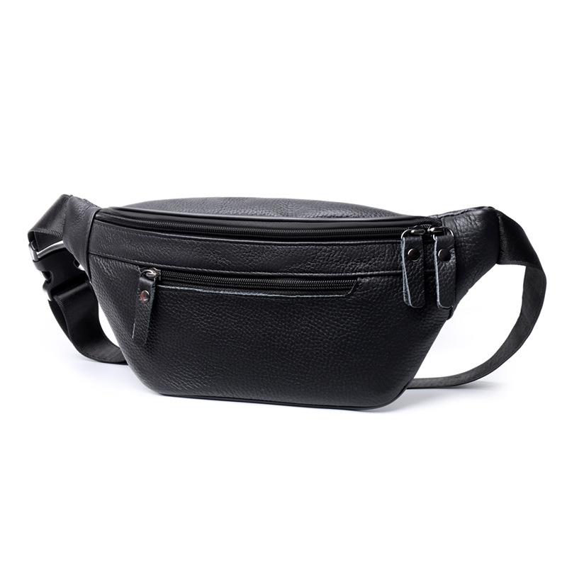 Leather Waist Bag for Men Casual Crossbody Fanny Pack with Adjustable Belt