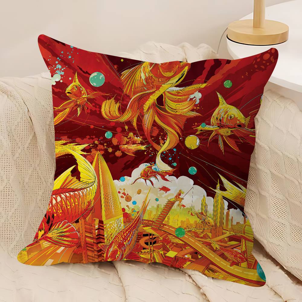 Art New Year Pillow Cushion Cover Pillowcase Living Room Sofa Home Decor Customized