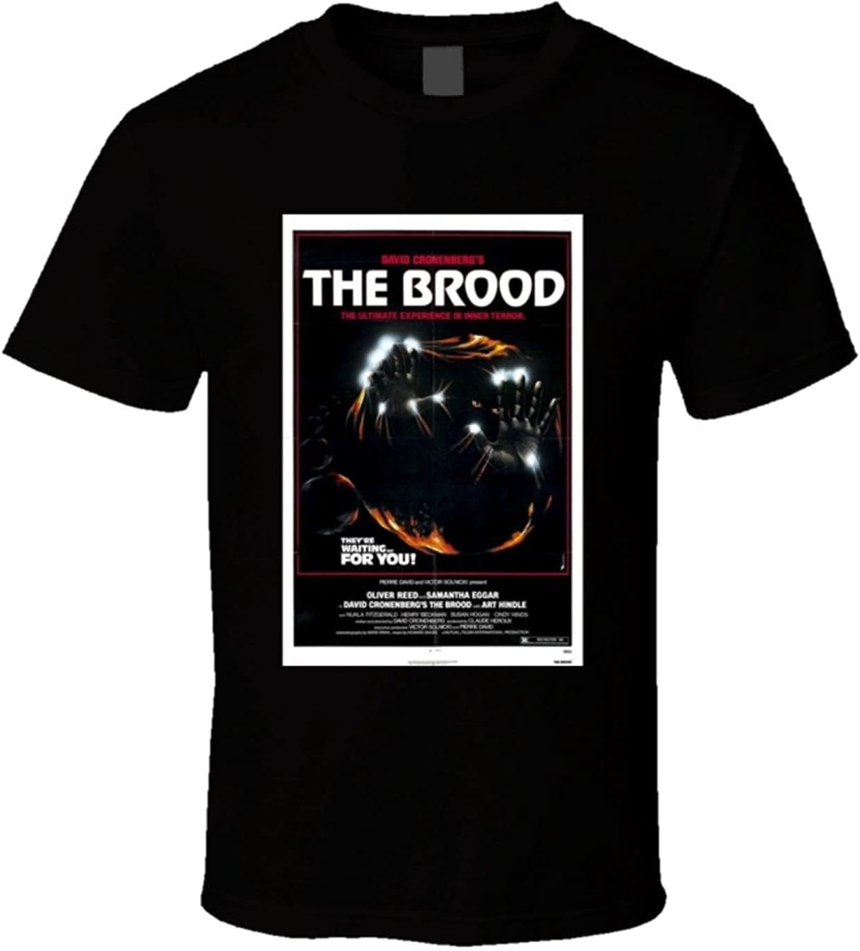 The Brood Cool Vintage 70 s Movie Poster T Shirt XL белый