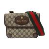 [Pre-Owned] GG Supreme Reversible Tiger Head Magnetic Closure Shoulder Canvas And Leather Trim Crossbody Bag Small - Very Good #X0VMJV